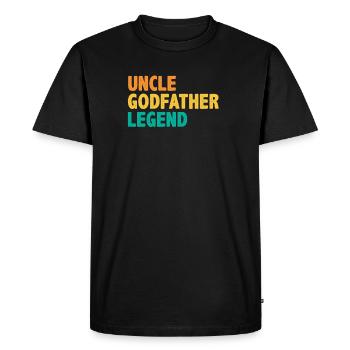 Rétro Uncle Godfather Legend Vintage - T-shirt Premium bio Homme - noir - Devant - Nico (187cm)