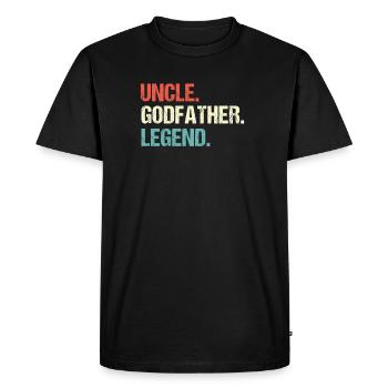 Rétro Uncle Godfather Legend Vintage - T-shirt Premium bio Homme - noir - Devant - Nico (187cm)