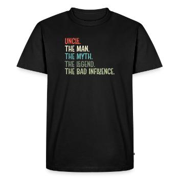 Rétro Uncle Godfather Legend Vintage - T-shirt Premium bio Homme - noir - Devant - Nico (187cm)