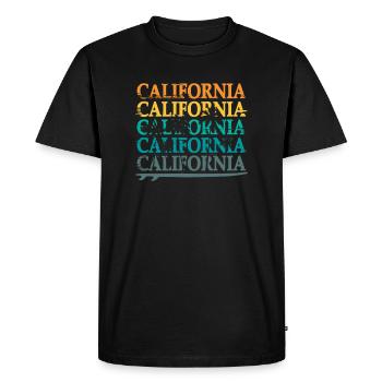 San Diego CA California Van Life Surfer USA - T-shirt Premium bio Homme - noir - Devant - Nico (187cm)