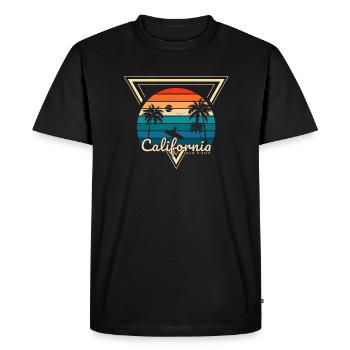 San Diego CA California Van Life Surfer USA - T-shirt Premium bio Homme - noir - Devant - Nico (187cm)