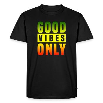 Good Vibes Only Rasta Reggae Roots - T-shirt Premium bio Homme - noir - Devant - Nico (187cm)