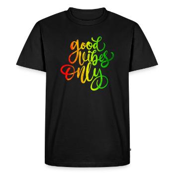 Good Vibes Only Rasta Reggae Roots - T-shirt Premium bio Homme - noir - Devant - Nico (187cm)