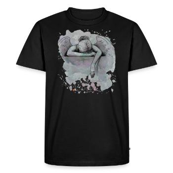Ange en deuil/chagrin - T-shirt Premium bio Homme - noir - Devant - Nico (187cm)