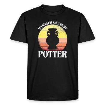 Potter Potter rétro - T-shirt Premium bio Homme - noir - Devant - Nico (187cm)