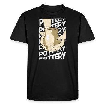 Poterie Poterie Poterie - T-shirt Premium bio Homme - noir - Devant - Nico (187cm)