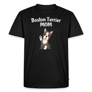 Boston Terrier Mom - Men's Premium Organic T-Shirt - black - Front - Nico (187cm)