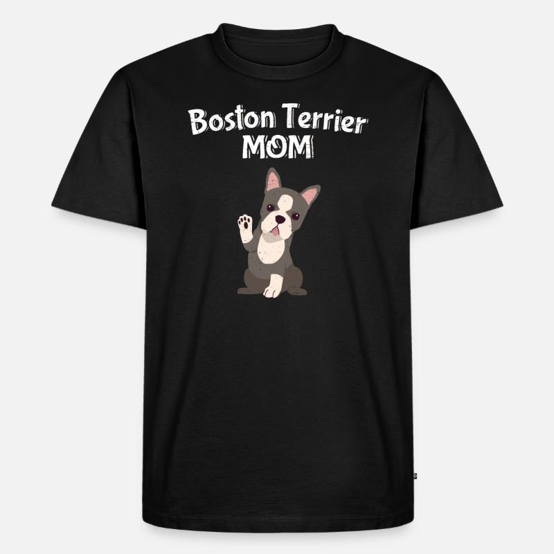 Boston Terrier Mom - Männer Premium Bio T-Shirt - Schwarz