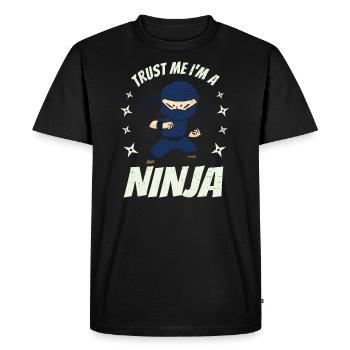 Je suis un ninja - T-shirt Premium bio Homme - noir - Devant - Nico (187cm)