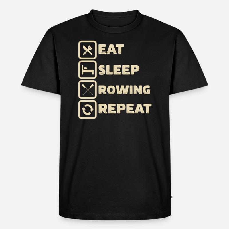 Ruderboot Rudern - Männer Premium Bio T-Shirt - Schwarz
