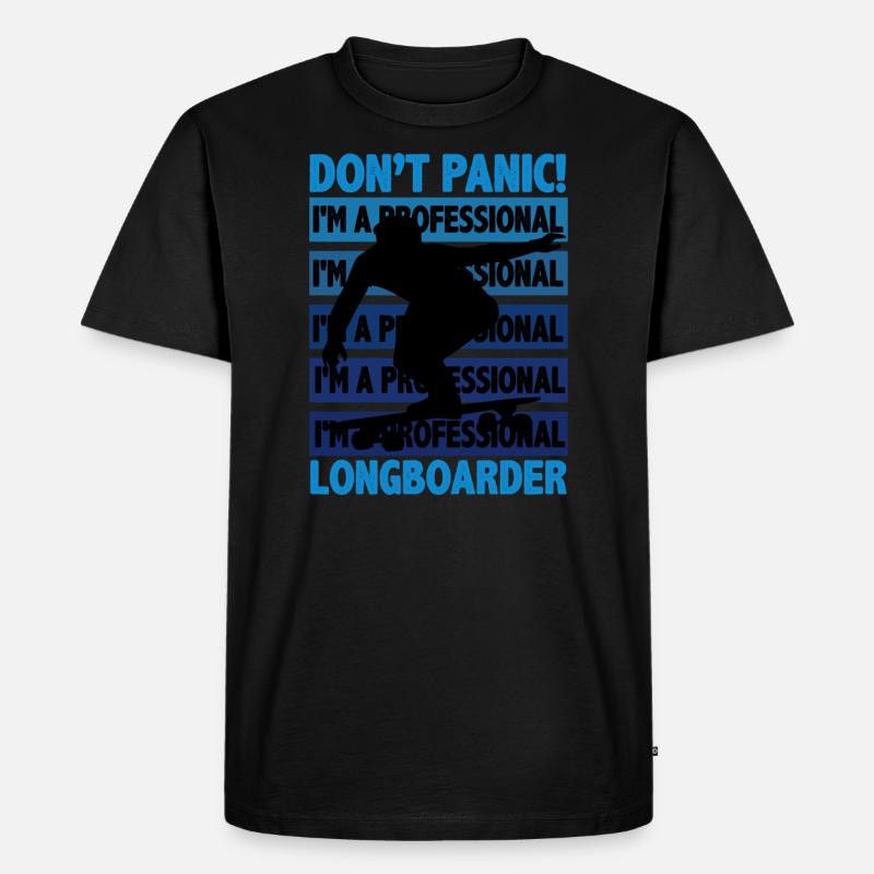 Longboard - Männer Premium Bio T-Shirt - Schwarz