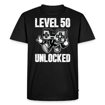 50 Birthday Level 50 Unlocked Anniversary 50 Years - Men's Premium Organic T-Shirt - black - Front - Nico (187cm)