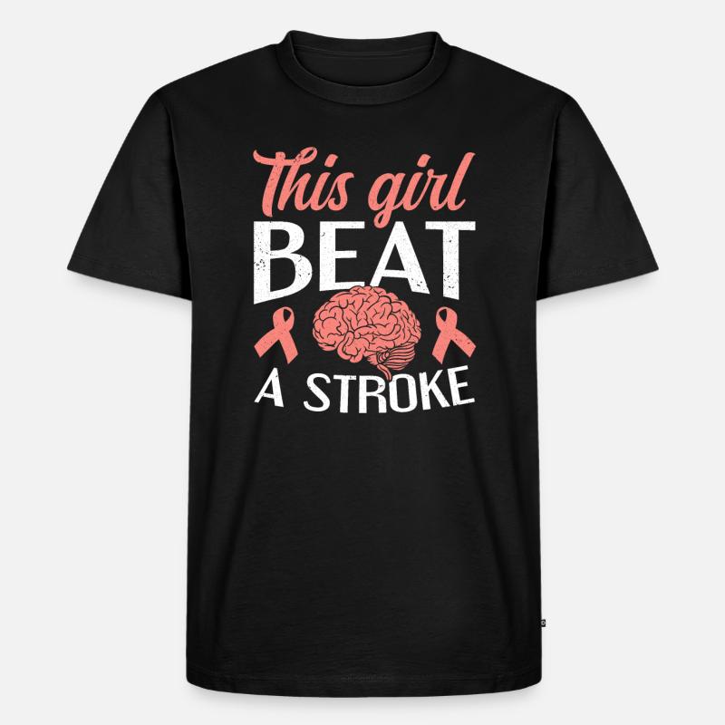 Dieses Mädchen schlug einen Schlaganfall-Schlaganfall-Überlebenden - Männer Premium Bio T-Shirt - Schwarz