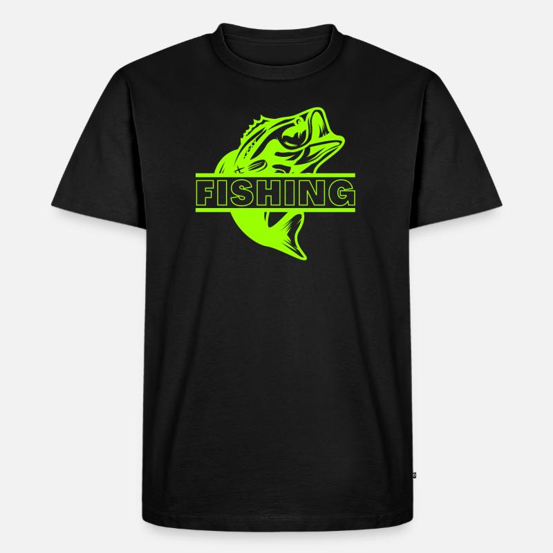 Fischen - Männer Premium Bio T-Shirt - Schwarz