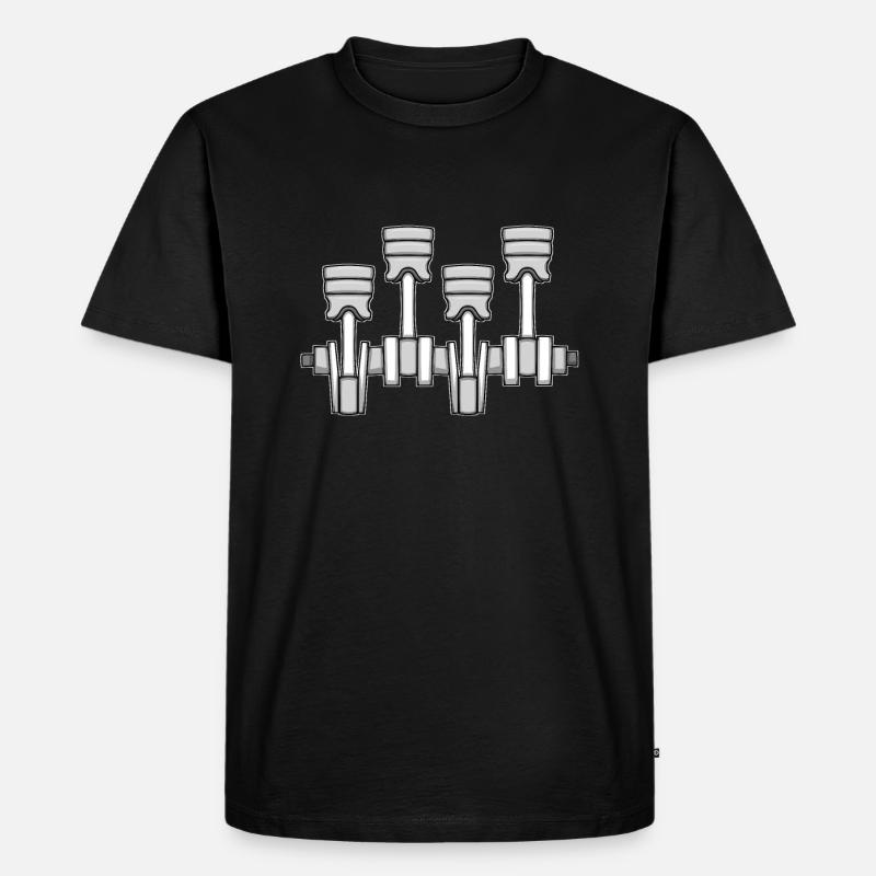 Kolbenauto Mechainc - Männer Premium Bio T-Shirt - Schwarz