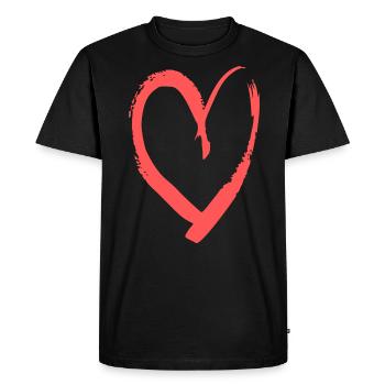 coeur amour dire idée cadeau - T-shirt Premium bio Homme - noir - Devant - Nico (187cm)