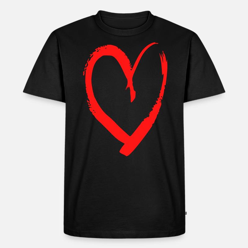 herz liebe spruch geschenk idee - Männer Premium Bio T-Shirt - Schwarz