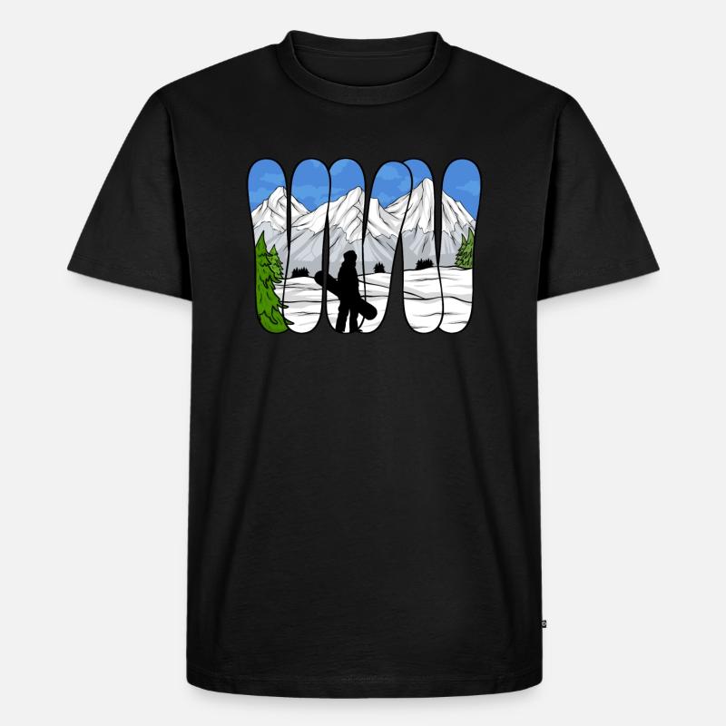Snowboarding Snowboard Snowboarder - Männer Premium Bio T-Shirt - Schwarz