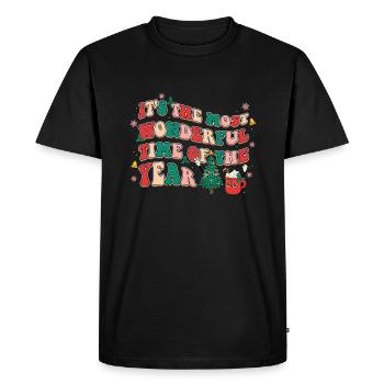 Motif de Noël rétro - T-shirt Premium bio Homme - noir - Devant - Nico (187cm)