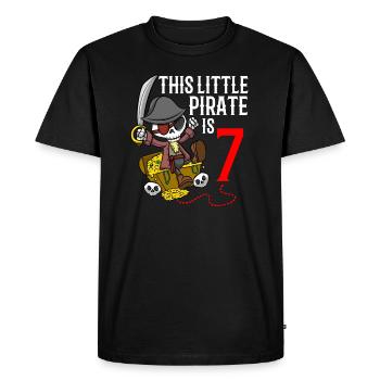 Squelette Ce petit pirate est le 7ème anniversaire du pirate - T-shirt Premium bio Homme - noir - Devant - Nico (187cm)