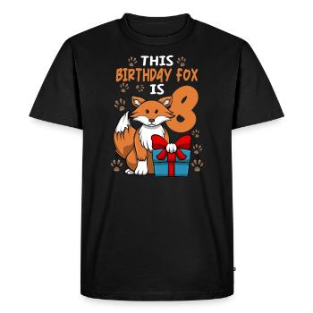 Fox Birthday 8th Birthday Party Girl Animal Lovers - Men's Premium Organic T-Shirt - black - Front - Nico (187cm)