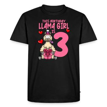 Llama Anniversaire 3ème anniversaire Fête Alpaga Fille - T-shirt Premium bio Homme - noir - Devant - Nico (187cm)