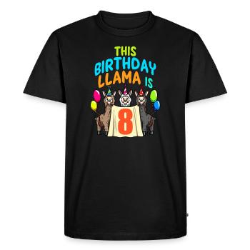 Llama Girl 6ème anniversaire Fête Alpaga - T-shirt Premium bio Homme - noir - Devant - Nico (187cm)