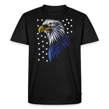 Aigle américain tribal - T-shirt Premium bio Homme - noir - Devant - Nico (187cm)
