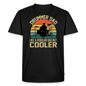 Drummer Dad Like A Regular Dad But Cooler - Men's Premium Organic T-Shirt - black - Front - Nico (187cm)