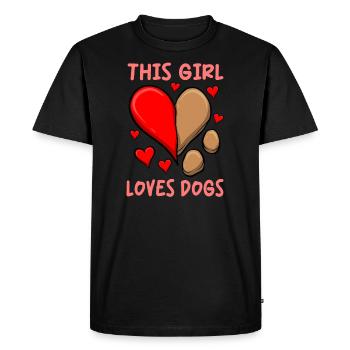 Chien pour filles Propriétaire de chien Amoureux des chiens Saint-Valentin - T-shirt Premium bio Homme - noir - Devant - Nico (187cm)