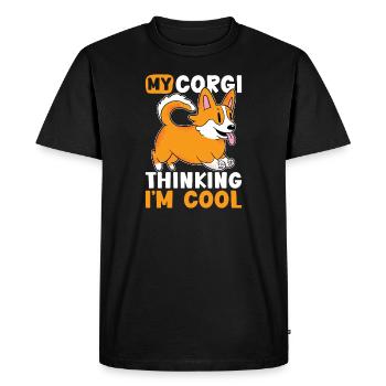 Corgi Pour les amoureux de Corgi Corgi Propriétaire - T-shirt Premium bio Homme - noir - Devant - Nico (187cm)