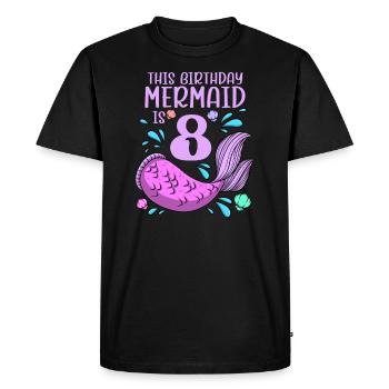 Mermaid Birthday For Girls 8th Birthday - Men's Premium Organic T-Shirt - black - Front - Nico (187cm)