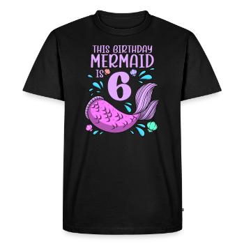 Mermaid Birthday For Girls 6th Birthday - Men's Premium Organic T-Shirt - black - Front - Nico (187cm)