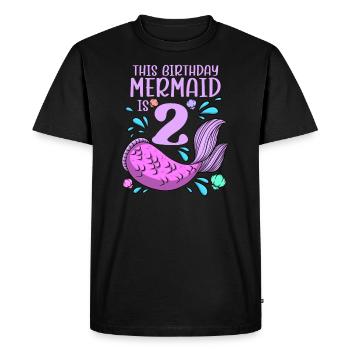 Mermaid Birthday For Girls 2nd Birthday - Men's Premium Organic T-Shirt - black - Front - Nico (187cm)