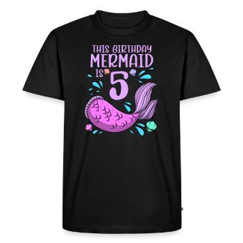 Mermaid Birthday For Girls 5th Birthday - Men's Premium Organic T-Shirt - black - Front - Nico (187cm)