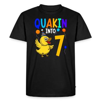 Duck Birthday Party Kids 7th Birthday Duck - Men's Premium Organic T-Shirt - black - Front - Nico (187cm)