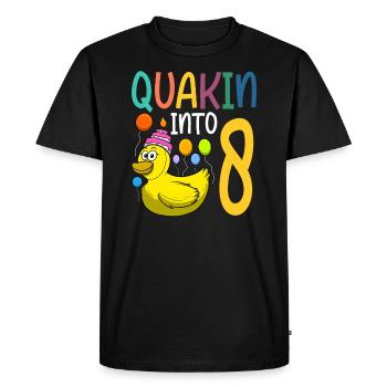 Duck Birthday Party Kids 8th Birthday Duck - Men's Premium Organic T-Shirt - black - Front - Nico (187cm)