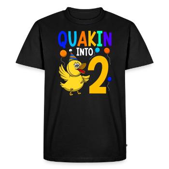 Duck Birthday Party Kids 2nd Birthday Duck - Men's Premium Organic T-Shirt - black - Front - Nico (187cm)
