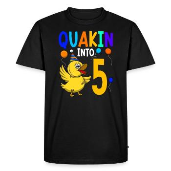 Duck Birthday Party Kids 5th Birthday Duck - Men's Premium Organic T-Shirt - black - Front - Nico (187cm)