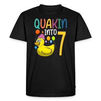 Duck Birthday Party Kids 7th Birthday Duck - Men's Premium Organic T-Shirt - black - Front - Nico (187cm)