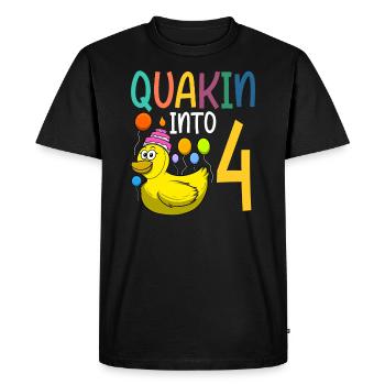 Duck Birthday Party Kids 4th Birthday Duck - Men's Premium Organic T-Shirt - black - Front - Nico (187cm)