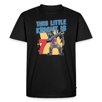Chevalier Anniversaire 7ème Chevalier Fête d’anniversaire - T-shirt Premium bio Homme - noir - Devant - Nico (187cm)
