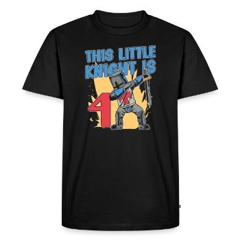 Chevalier Anniversaire 4ème Chevalier Fête d’anniversaire - T-shirt Premium bio Homme - noir - Devant - Nico (187cm)