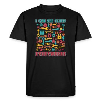 Escape Room Escape Room Lover Escaping - T-shirt Premium bio Homme - noir - Devant - Nico (187cm)