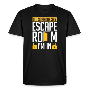 Escape Room Escape Room Lover Escaping - Men's Premium Organic T-Shirt - black - Front - Nico (187cm)