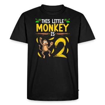 Monkey Birthday 2nd Monkey Theme Party Kids - Men's Premium Organic T-Shirt - black - Front - Nico (187cm)