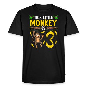 Monkey Birthday 3rd Monkey Theme Party Kids - Men's Premium Organic T-Shirt - black - Front - Nico (187cm)