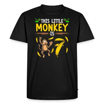 Monkey Birthday 7th Monkey Theme Party Kids - Men's Premium Organic T-Shirt - black - Front - Nico (187cm)