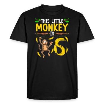 Monkey Birthday 6th Monkey Theme Party Kids - Men's Premium Organic T-Shirt - black - Front - Nico (187cm)