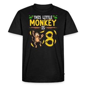 Monkey Birthday 8th Monkey Theme Party Kids - Men's Premium Organic T-Shirt - black - Front - Nico (187cm)